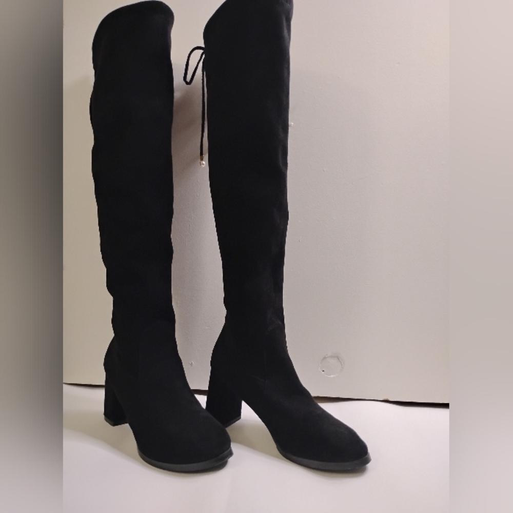Elegant Black Over-the-Knee Boots- 3in(9cm) - Picture 4 of 13